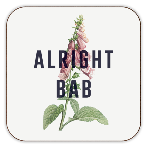 Alright Bab - personalised beer coaster by The 13 Prints