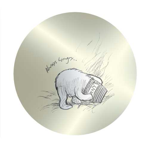 Always Hungry - Circle Sticker by Ms Doodle