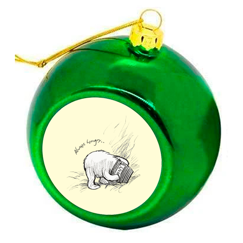 Always Hungry - colourful christmas bauble by Ms Doodle