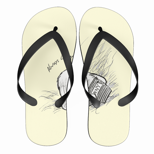 Always Hungry - funny flip flops by Ms Doodle