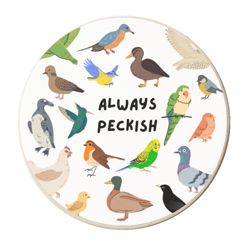 Always Peckish - personalised beer coaster by Lilly Rose