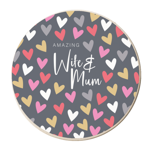 Amazing Wife & Mum - personalised beer coaster by The Boy and the Bear