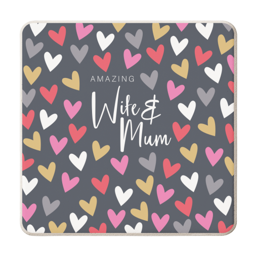 Amazing Wife & Mum - personalised beer coaster by The Boy and the Bear