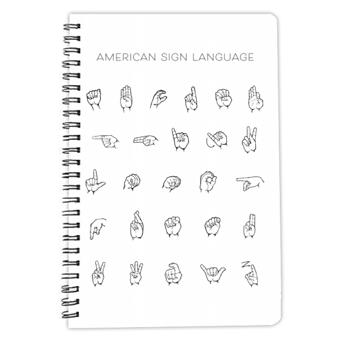 American Sign Language Chart - personalised A4, A5, A6 notebook by Toni Scott