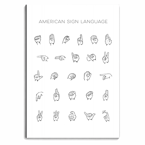 American Sign Language Chart - personalised A4, A5, A6 notebook by Toni Scott