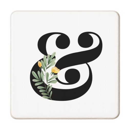 Ampersand Floral - personalised beer coaster by Toni Scott
