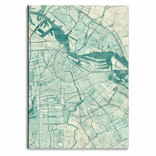 Amsterdam Map Blue Vintage - personalised A4, A5, A6 notebook by City Art Posters