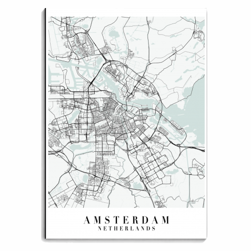 Amsterdam Netherlands Blue Water Street Map - personalised A4, A5, A6 notebook by Toni Scott