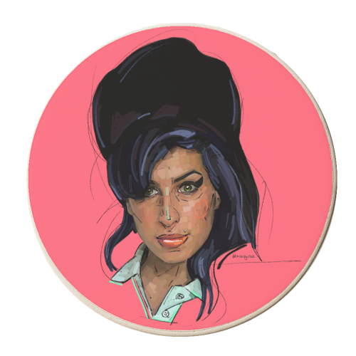 Amy - personalised beer coaster by Beverley Rae