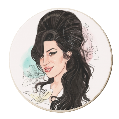 Amy - personalised beer coaster by Helen Green