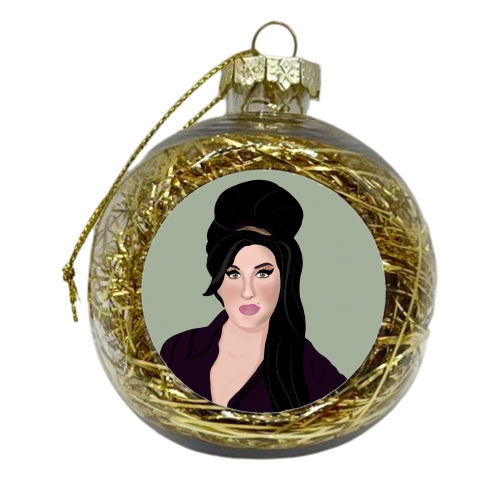 Amy Winehouse - xmas bauble by Rock and Rose Creative