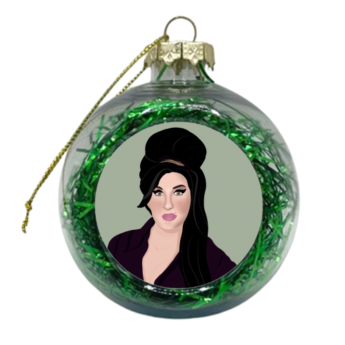 Amy Winehouse - xmas bauble by Rock and Rose Creative