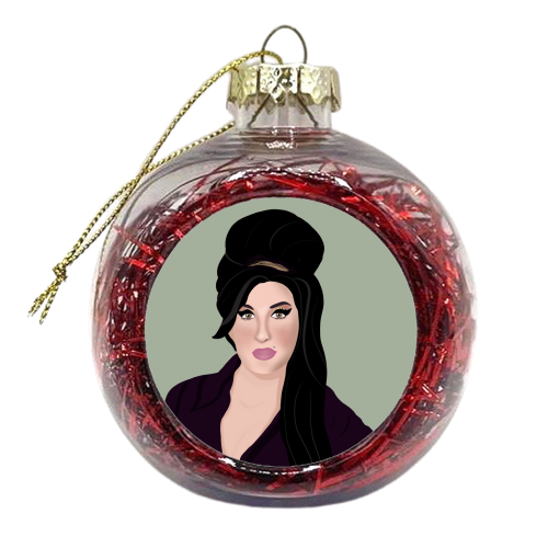 Amy Winehouse - xmas bauble by Rock and Rose Creative