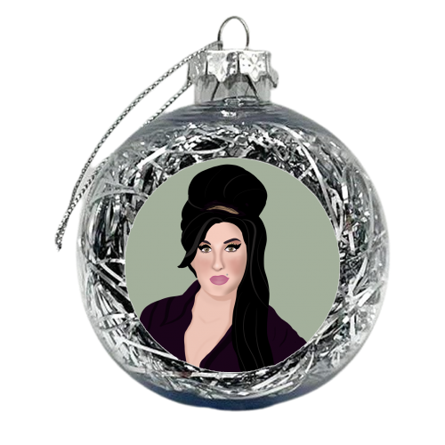 Amy Winehouse - xmas bauble by Rock and Rose Creative