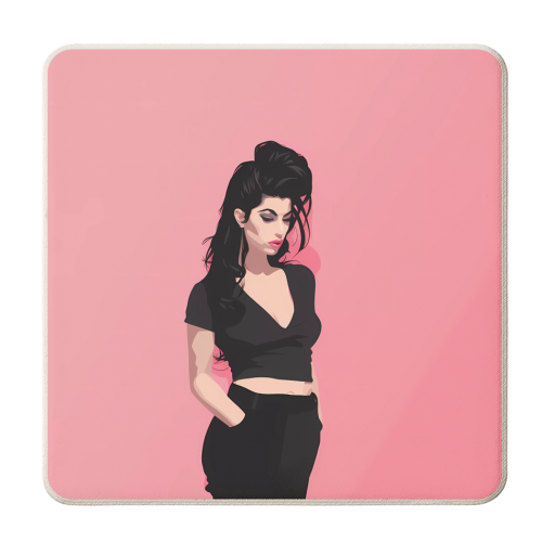 Amy Winehouse - personalised beer coaster by haris kavalla