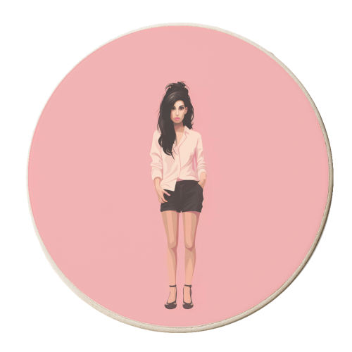 Amy Winehouse singer - personalised beer coaster by haris kavalla