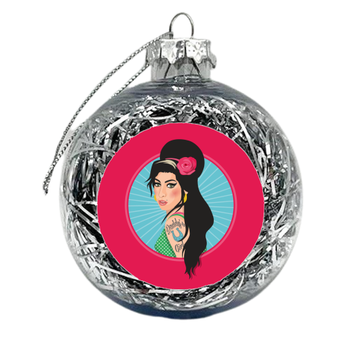 Amy Winehouse - xmas bauble by Claire Atwood