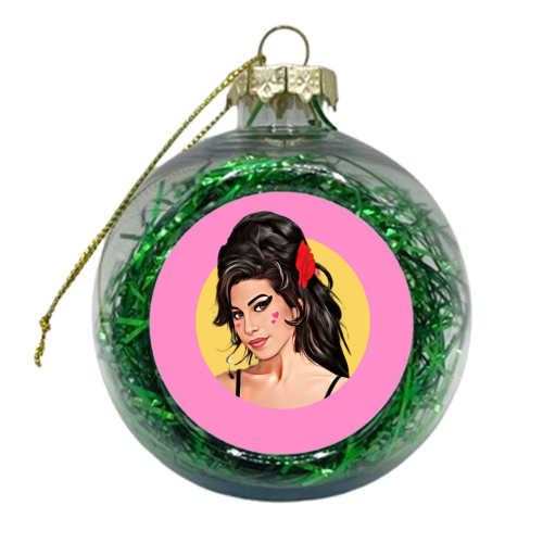 Amy with Love Hearts - xmas bauble by DOLLY WOLFE