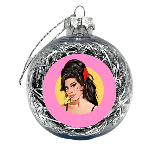Amy with Love Hearts - xmas bauble by DOLLY WOLFE