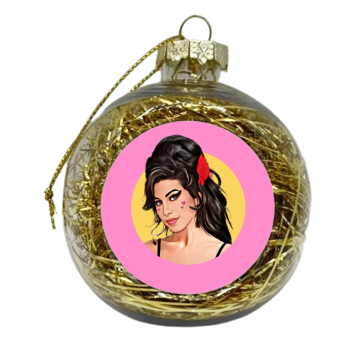 Amy with Love Hearts - xmas bauble by DOLLY WOLFE