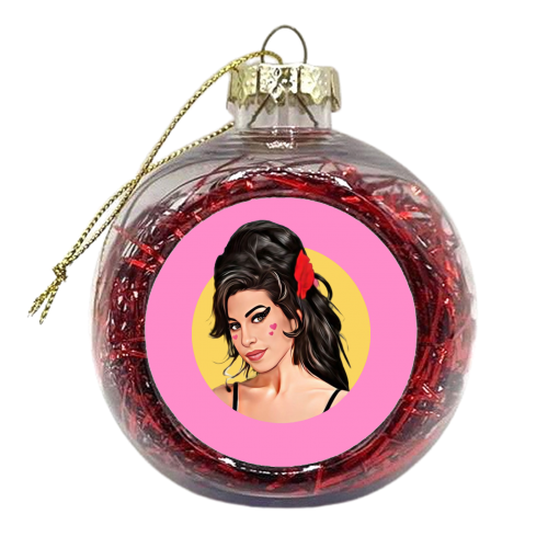 Amy with Love Hearts - xmas bauble by DOLLY WOLFE
