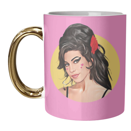 Amy with Love Hearts - unique mug by DOLLY WOLFE