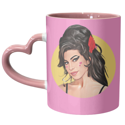 Amy with Love Hearts - unique mug by DOLLY WOLFE