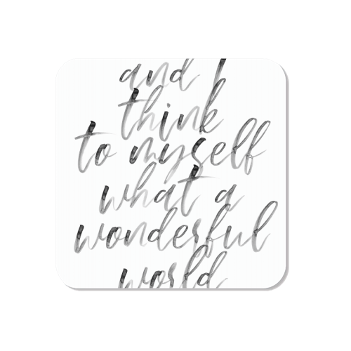 And I Think to Myself What A Wonderful World Watercolor Script - Magnet by Toni Scott