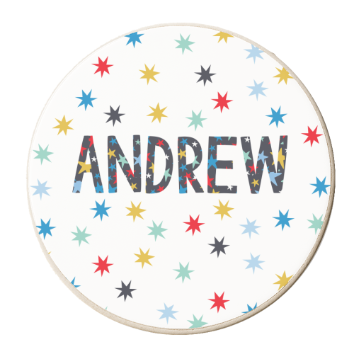 Andrew - personalised beer coaster by The Boy and the Bear
