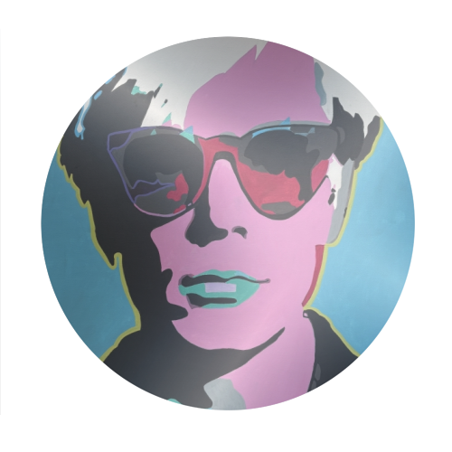 Andy Warhol - Circle Sticker by Kirstie Taylor