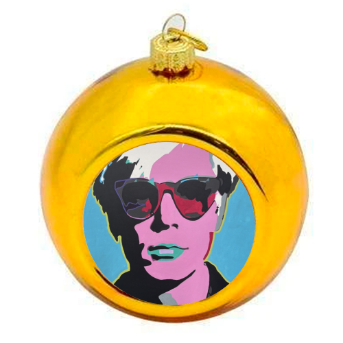 Andy Warhol - colourful christmas bauble by Kirstie Taylor