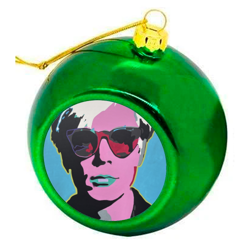 Andy Warhol - colourful christmas bauble by Kirstie Taylor