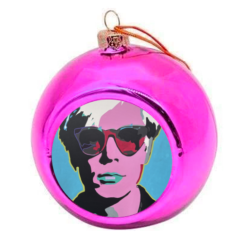 Andy Warhol - colourful christmas bauble by Kirstie Taylor