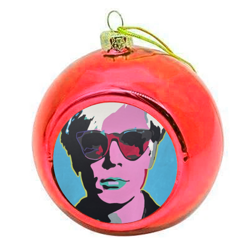 Andy Warhol - colourful christmas bauble by Kirstie Taylor