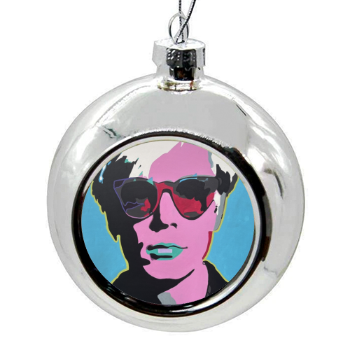 Andy Warhol - colourful christmas bauble by Kirstie Taylor