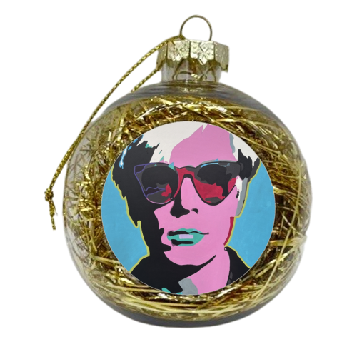 Andy Warhol - xmas bauble by Kirstie Taylor