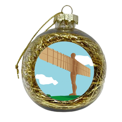 Angel of The North - xmas bauble by Sally Cox
