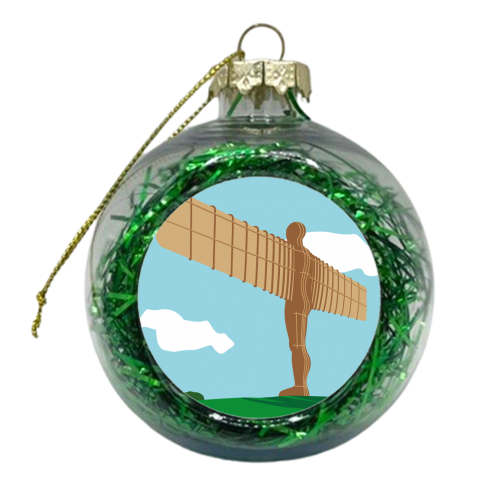 Angel of The North - xmas bauble by Sally Cox