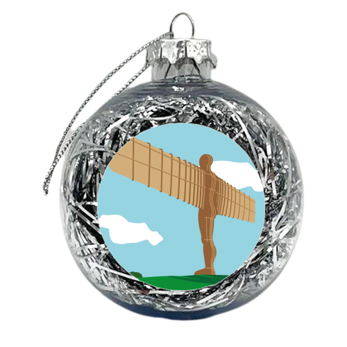 Angel of The North - xmas bauble by Sally Cox