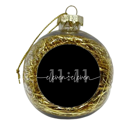 Angel numbers 11:11 for luck - xmas bauble by The Girl Next Draw
