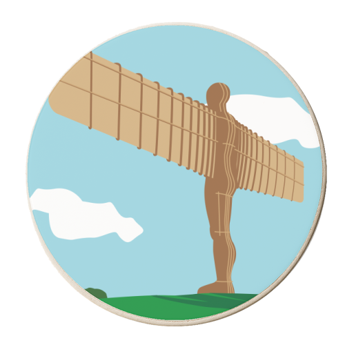 Angel of The North - personalised beer coaster by Sally Cox