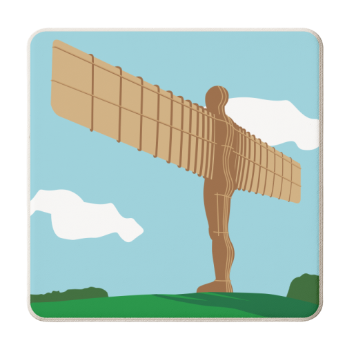 Angel of The North - personalised beer coaster by Sally Cox