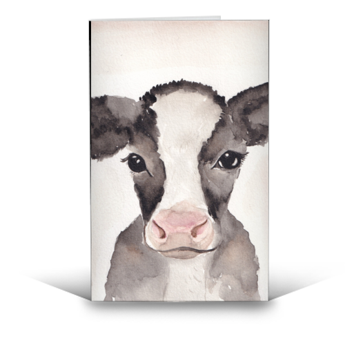 Cow mugshot - funny greeting card by Linbylane