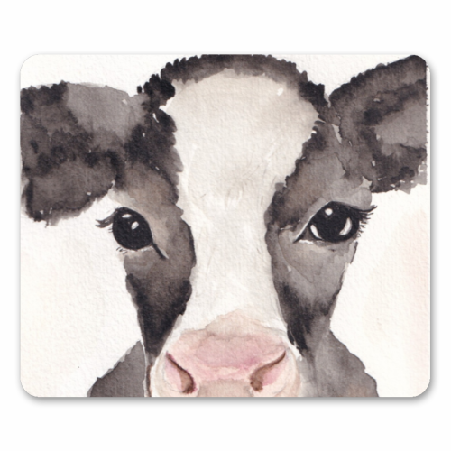 Cow mugshot - mouse mat by Linbylane