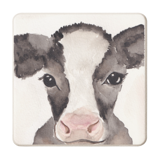Cow mugshot - personalised beer coaster by Linbylane