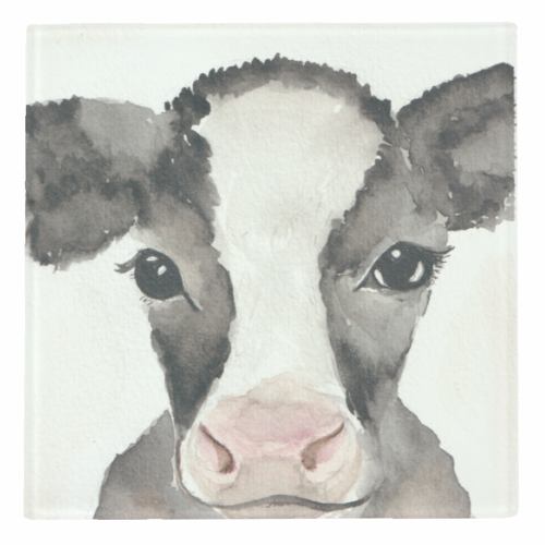 Cow mugshot - personalised beer coaster by Linbylane