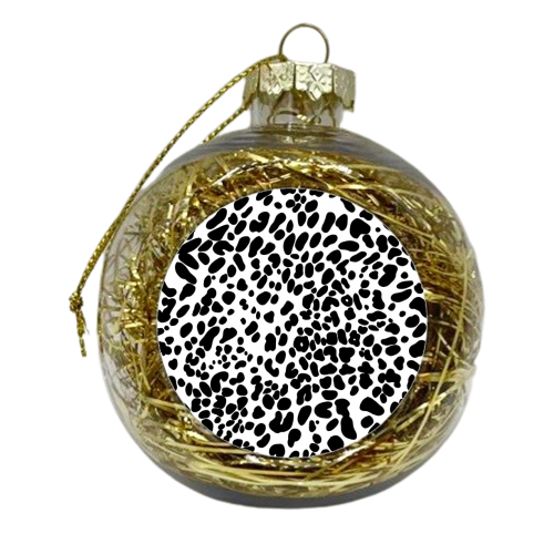Animal print in black and white - xmas bauble by The Girl Next Draw