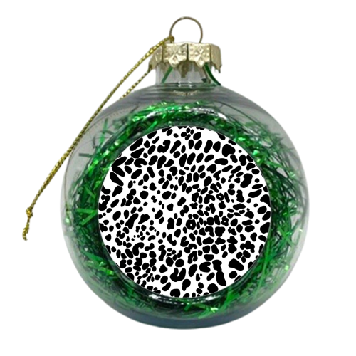Animal print in black and white - xmas bauble by The Girl Next Draw