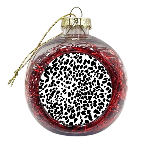Animal print in black and white - xmas bauble by The Girl Next Draw