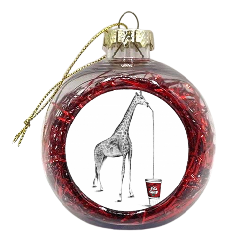 Animals Eating Junkfood - Giraffe - xmas bauble by Vanessa Krchova